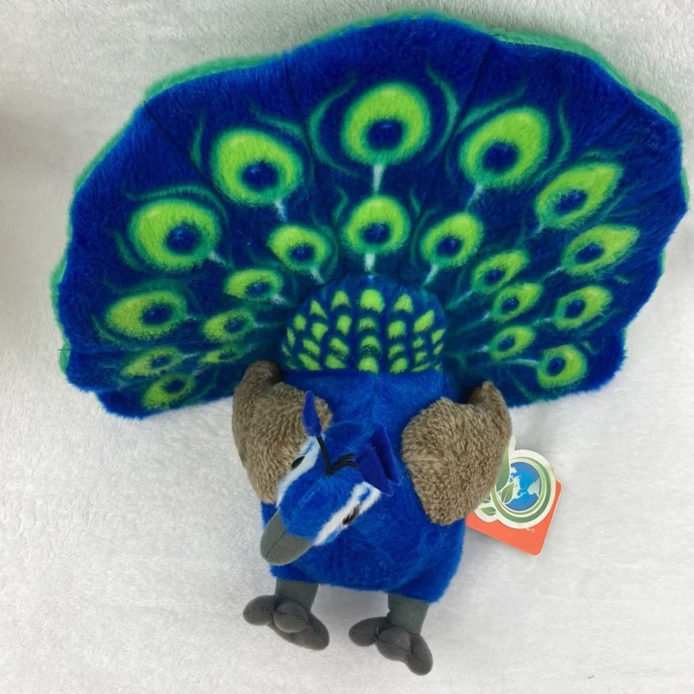 Wild Republic Core Peacock Plush Stuffed Animal Toy Realistic 12” NWT